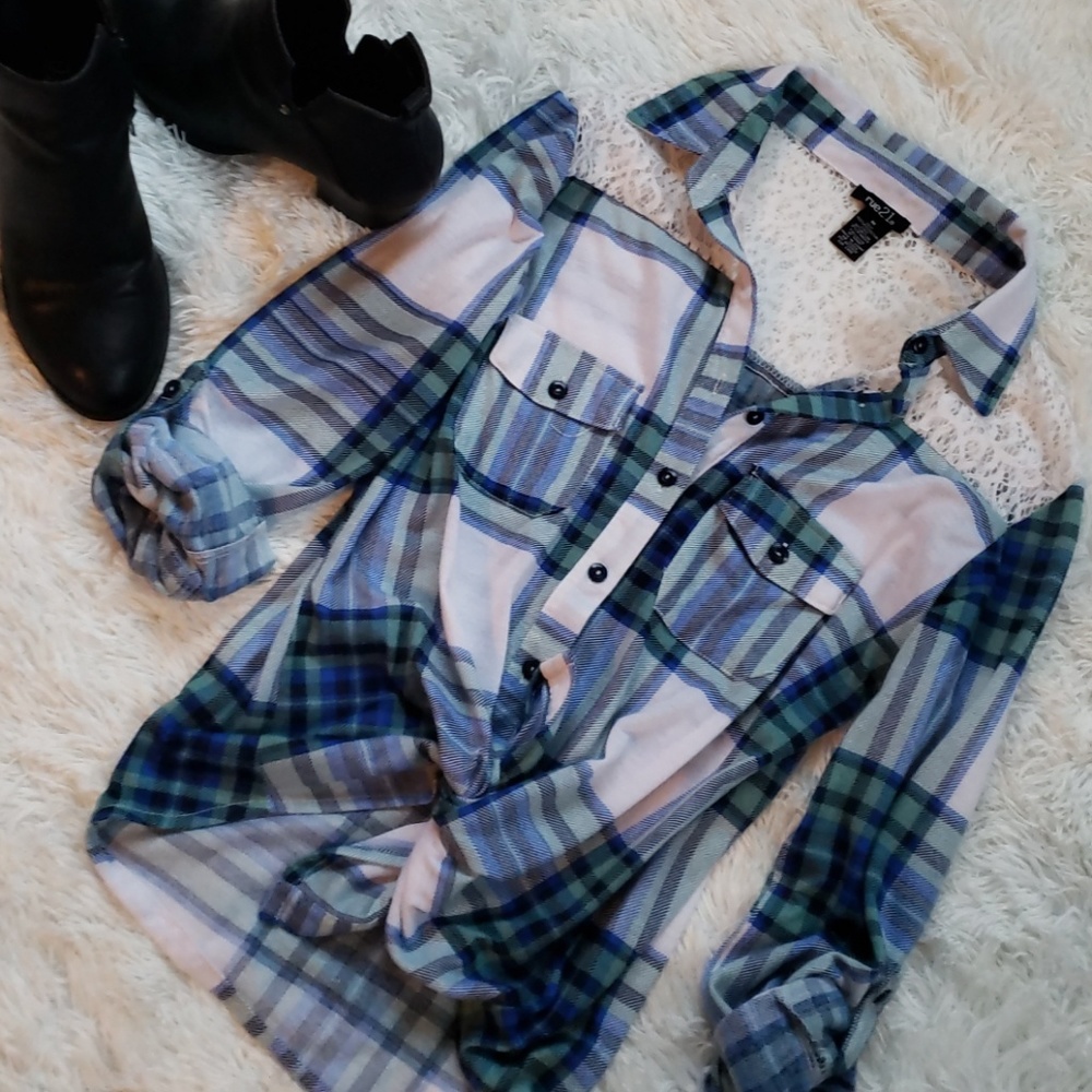 Blue flannel.